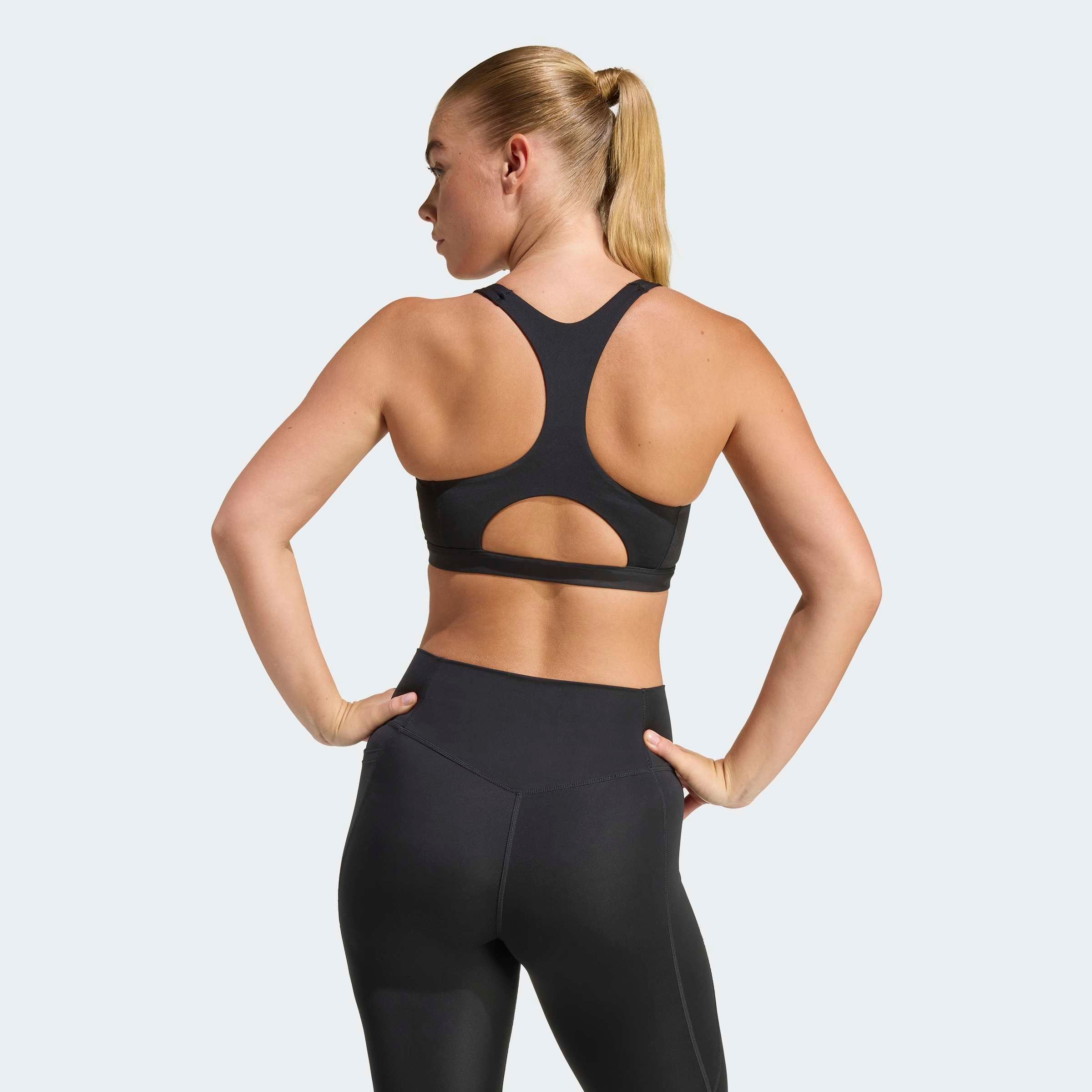 Adidas Performance Спортивный бюстгальтер-бралетт в черном цвете