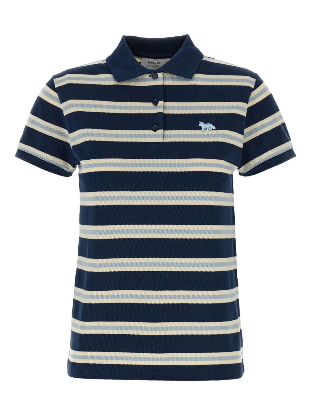 

Рубашка поло Baby Fox в полоску Maison Kitsuné, синий