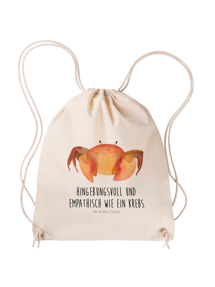 

Mr. & Mrs. Panda Сумка-шоппер с изображением знака зодиака Рак и надписью кремового цвета