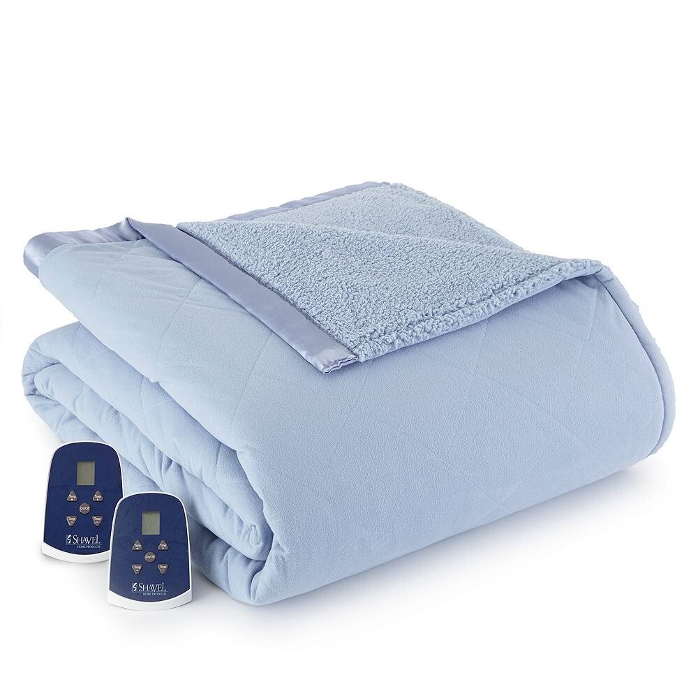 

Одеяло с подогревом из Micro Flannel и Sherpa, цвет Wedgewood