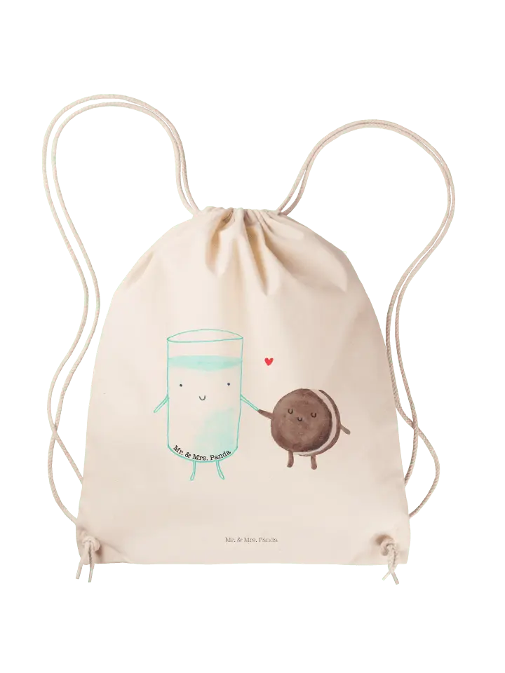 

Спортивная сумка Mr & Mrs Panda Sportbeutel Milch Keks ohne Spruch, кремовый