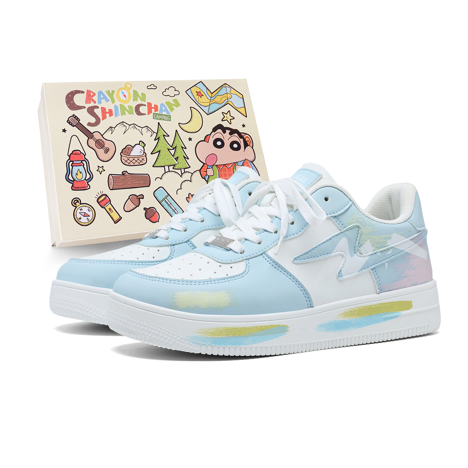 

Crayon Shinchan Низкие скейтерские кроссовки унисекс светло-голубые, цвет Light Blue
