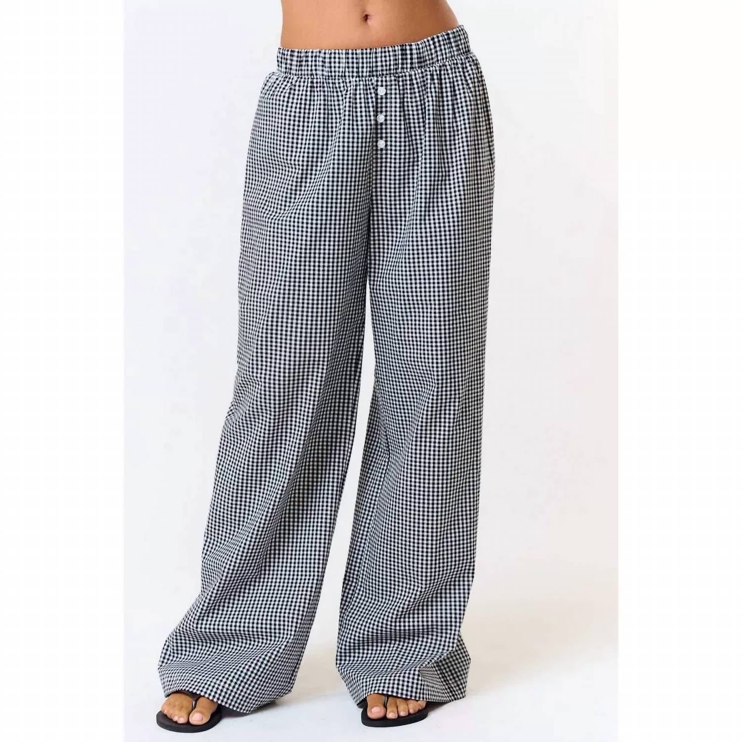 

Брюки в клетку Gingham черного цвета Blue Blush