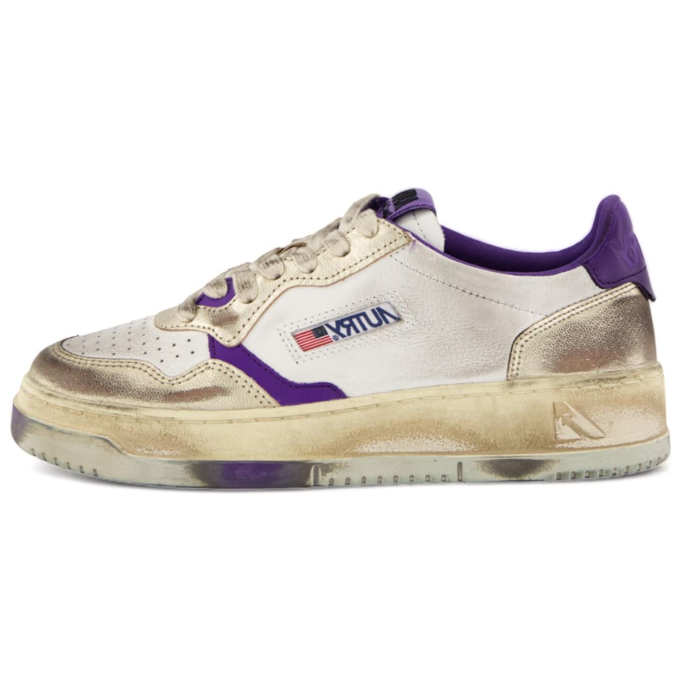 Кроссовки AUTRY Super Vintage Skateboard Low-Top, белый/фиолетовый