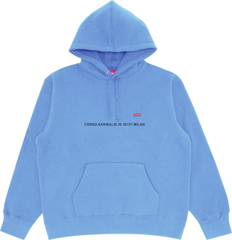 

Толстовка Supreme Shop Small Box Hooded - Milan 'Pale Blue', синий