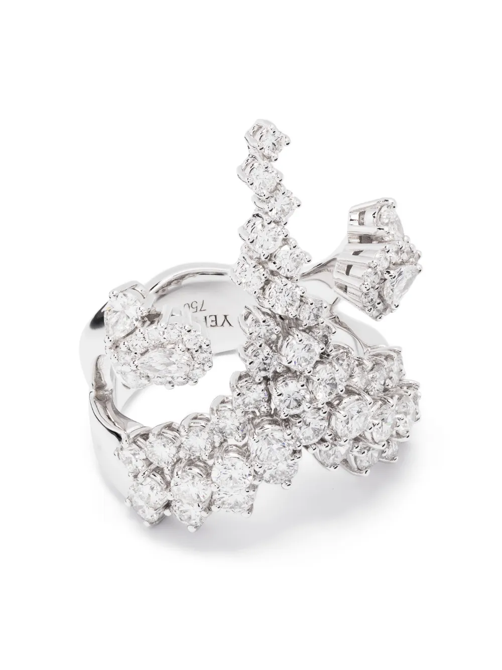 

Кольцо Y-Not из белого золота с бриллиантами Yeprem, серебряный