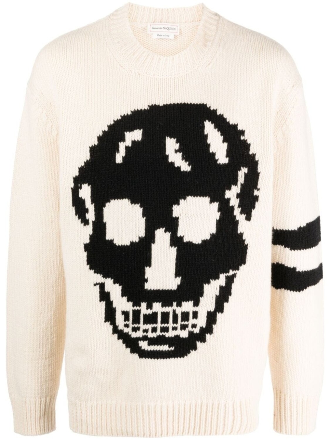 

Alexander McQueen джемпер с полосками и декором Skull, нейтральный цвет