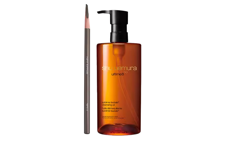 Набор для ухода за кожей zhicunxiu classic blade-shaped eyebrow pencil amber cleansing oil set, увлажняющий очищающий 2-предметный набор Shu Uemura — фото 2