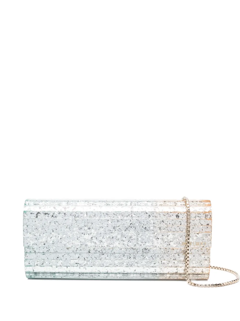 

Блестящий прямоугольный клатч JIMMY CHOO, нейтральный