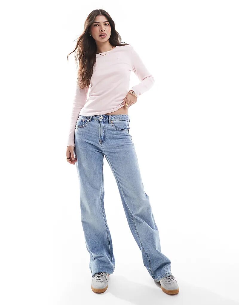 

Футболка с длинными рукавами и логотипом «летучая мышь» розового цвета Levi's
