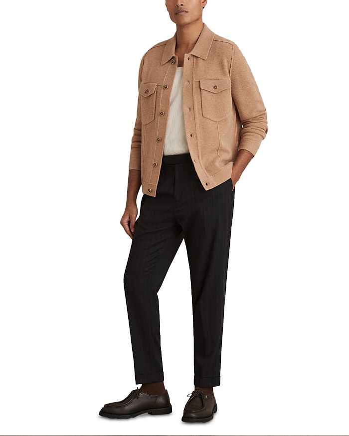 

Брюки Slim Fit с боковыми регулировками в полоску REISS, синий