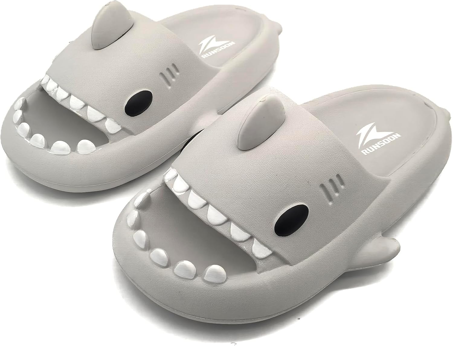 

Шлепанцы RUNSOON Shark для женщин и мужчин, слайдеры, босоножки для взрослых, для дома и улицы, светло-серый