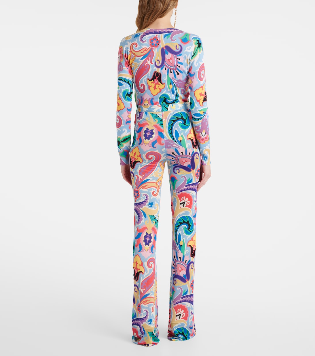 Расклешенные брюки с высокой талией и узором пейсли Etro, Multicoloured — фото 3