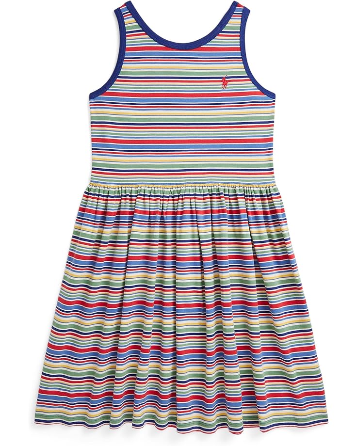 

Платье Polo Ralph Lauren Kids Striped Cotton Jersey Dress, цвет Multi Stripe/Post Red