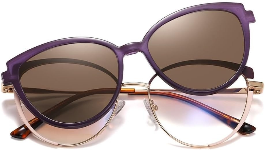 

поляризованные солнцезащитные очки модные женские магнитные женские солнцезащитные очки кошачий глаз металлические леопардовый коричневый подарочные товары WNCKSQ, Purple With Brown