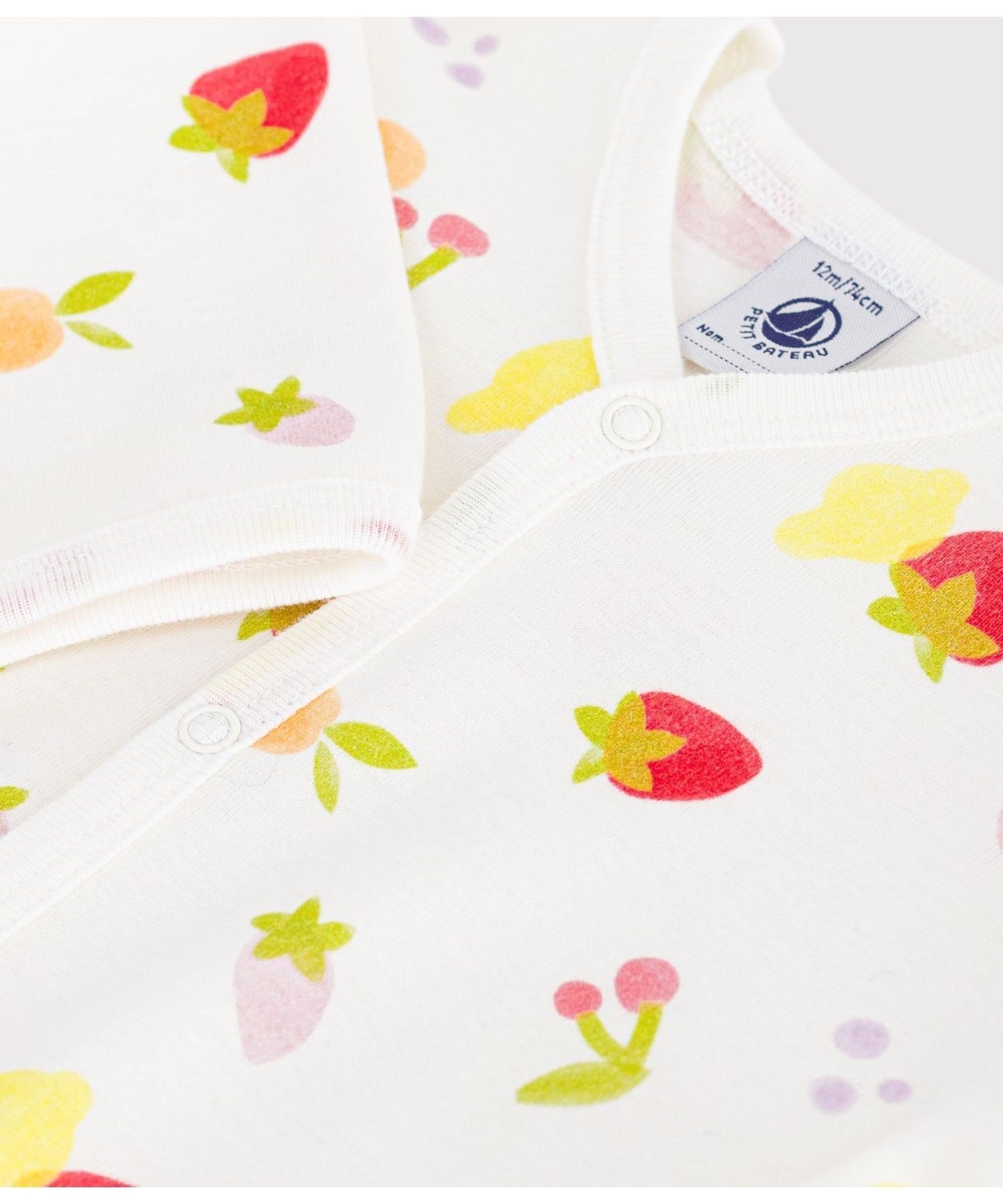 Комбинезон без штанин с фруктовым принтом Petit Bateau, Off-white/Multicolor — фото 3
