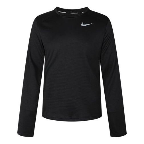 

Футболка fitness running long sleeves male black Nike, черный