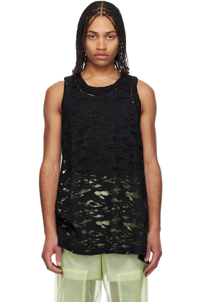 

Черная майка из кружева Raschel Comme des Garçons Homme Plus