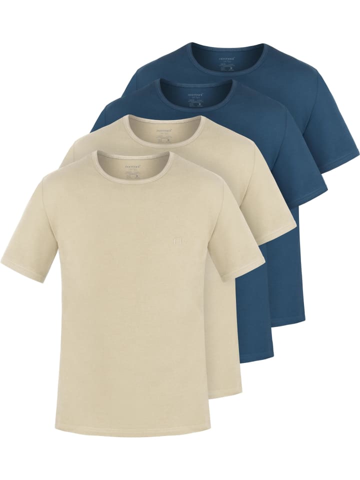 

Normani Комплект из 4 мужских футболок из органического хлопка от Nyons в бежевом/бежевом/темно-синем/темно-синем цветах, Бежевый, Normani Комплект из 4 мужских футболок из органического хлопка от Nyons в бежевом/бежевом/темно-синем/темно-синем цветах