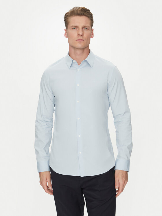 

Рубашка облегающего кроя LV04LB145G Calvin Klein, голубой