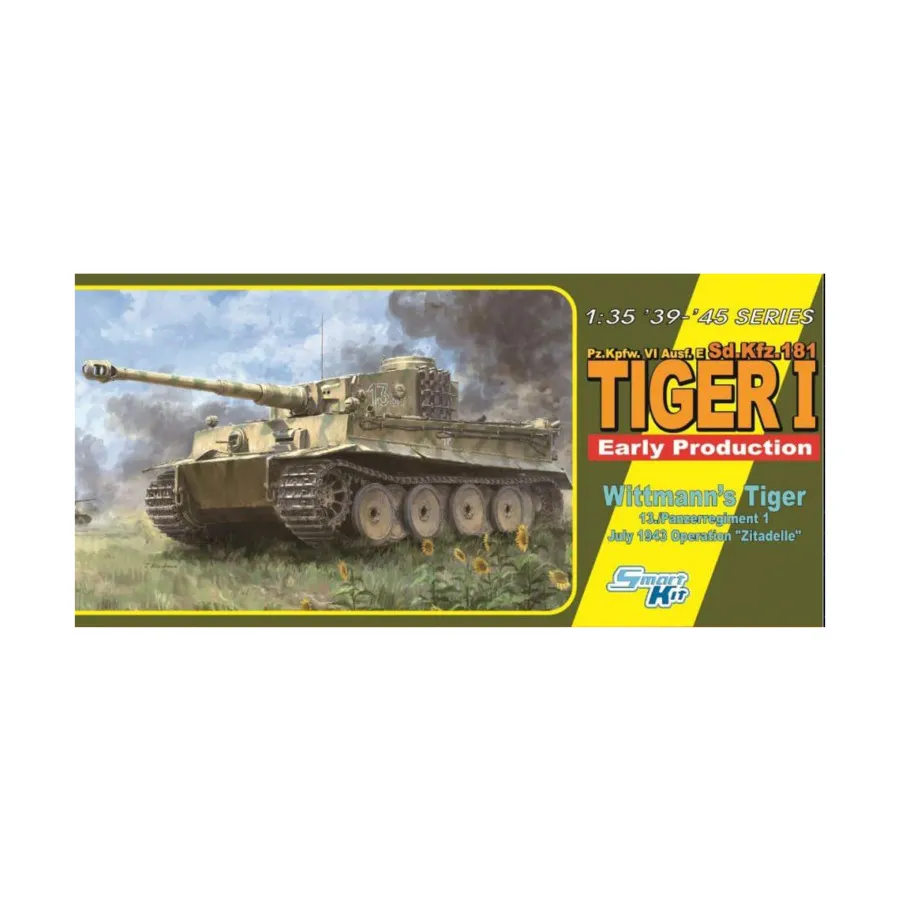 

PzKpfw VI Ausf E SdKfz 181 Tiger I Early Prod. Танк Виттман 13/Panzer Rgmt 1 1943 г., Dragon Models - '39 to '45 Series - Germany (1:35)
