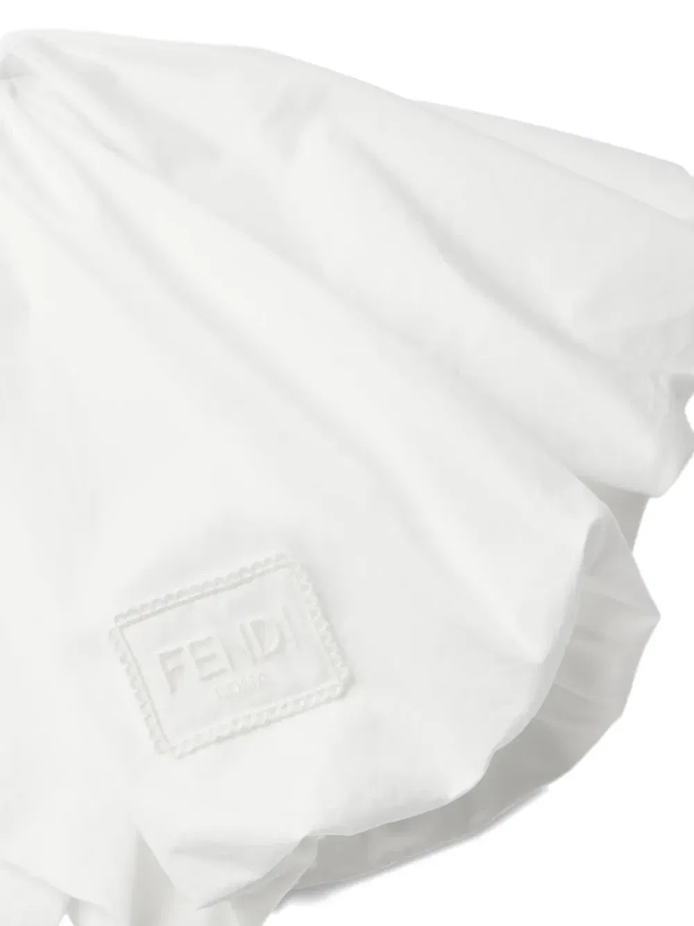 Топ с оборками и нашивкой-логотипом FENDI KIDS, белый — фото 3