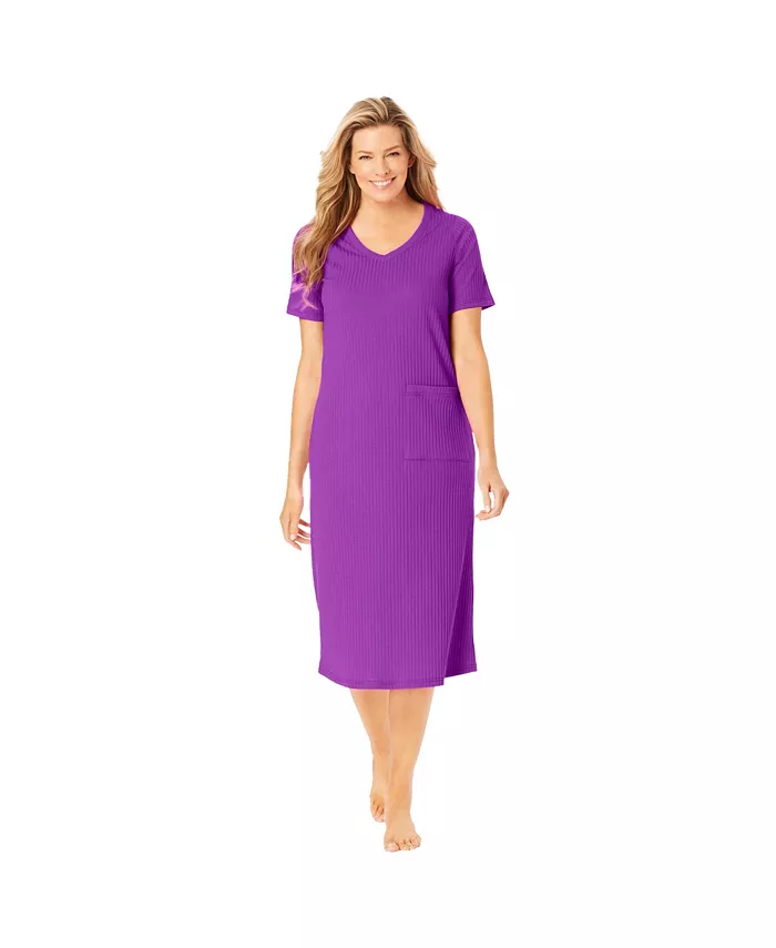 

Рубашка для сна Plus Size Only Necessities в рубчик Only Neccessities, розовый