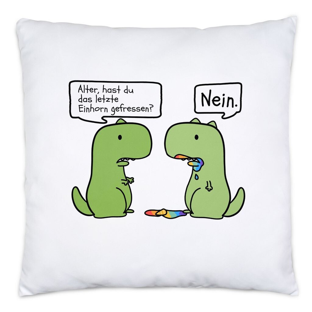 

T-Rex ест подушку единорога, включая наполнитель, забавный единорог, динозавр, забавный подарок динозавра, ирония, сарказм Hey!Print