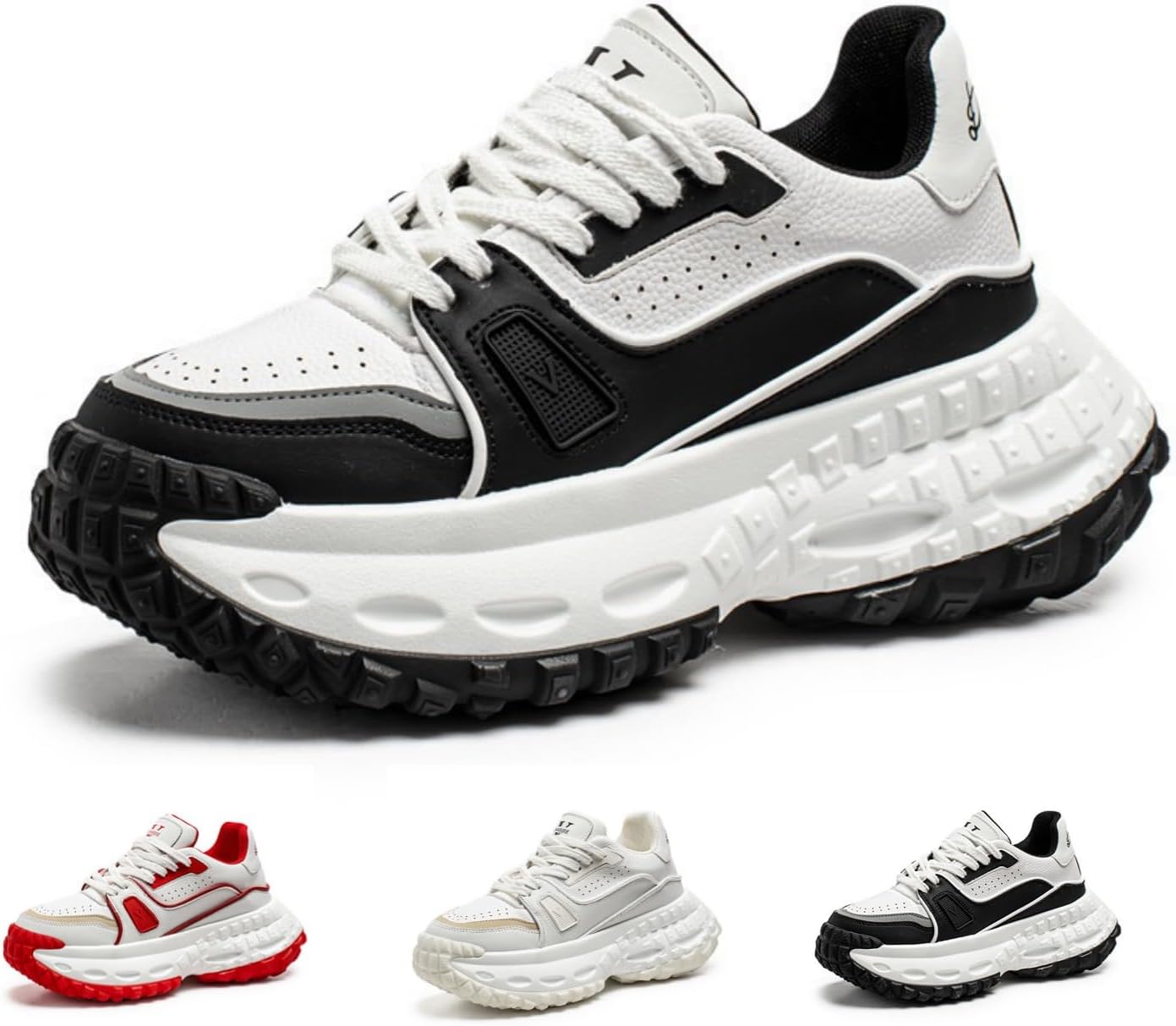 

Модные ретро-кроссовки в стиле папиных кроссовок для мужчин, в стиле Y2K, с массивной подошвой, удобные и универсальные, для уличной моды и прогулок Macefil, белый/черный