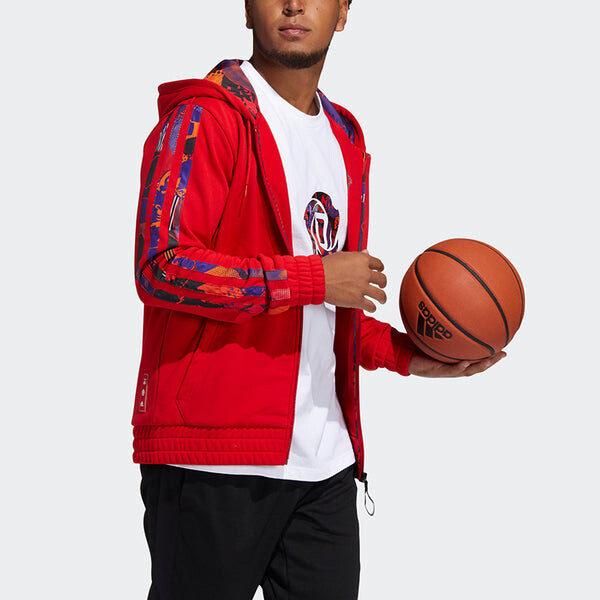 Куртка adidas Mic Rose Full-Zip Hooded Sweatshirt Red, красный — фото 4