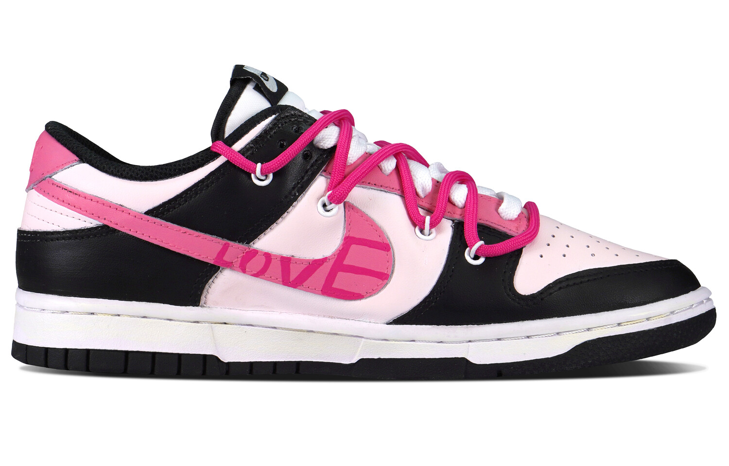 

Кроссовки Nike Dunk Skateboarding Shoes Men Low-top Black/pink/white, черный