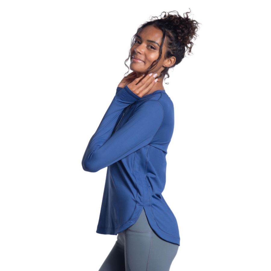 

Женский топ с фестончатым краем и защитой от солнца UPF 50+ BloqUV, Navy