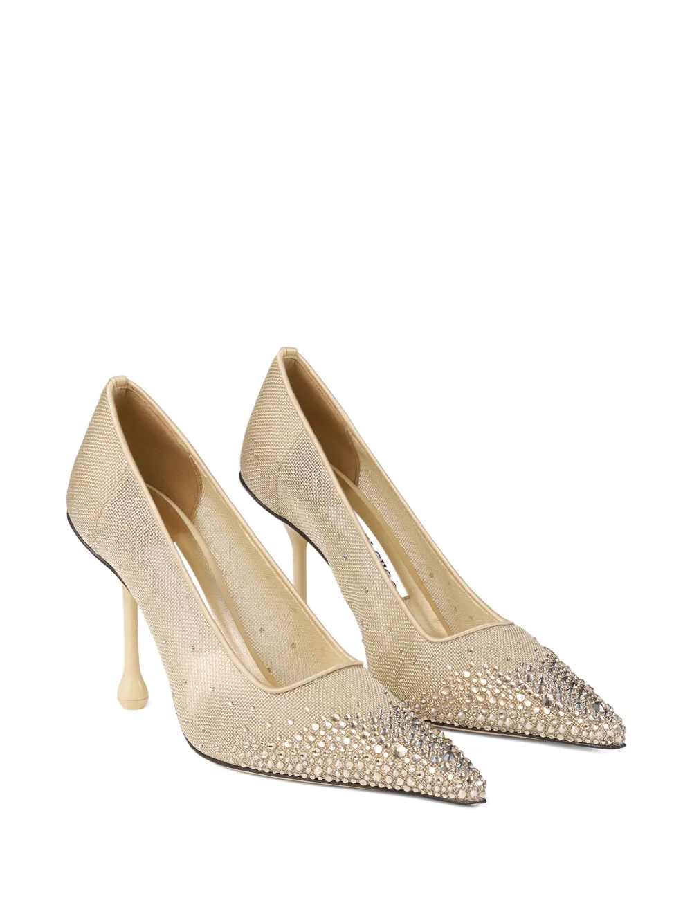 Туфли-лодочки Ixia с сетчатой отделкой, украшенные кристаллами, 95 мм JIMMY CHOO, золотой — фото 2