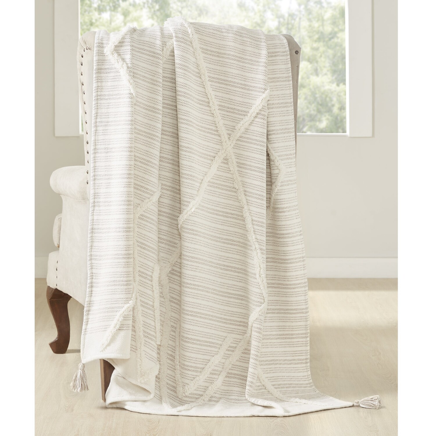 

Современные нитки 100% хлопок 60x70 дюймов бросок Yamilah Modern Threads, цвет Khaki