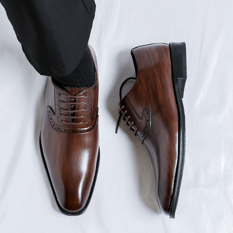 WEISHIBANGWEI Мужские туфли для увеличения роста коричневые, цвет Brown Height Increasing — фото 4
