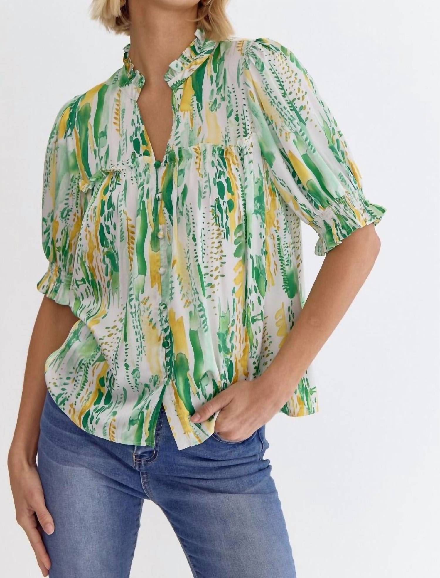 

Топ Audrey Button Up зеленого цвета entro