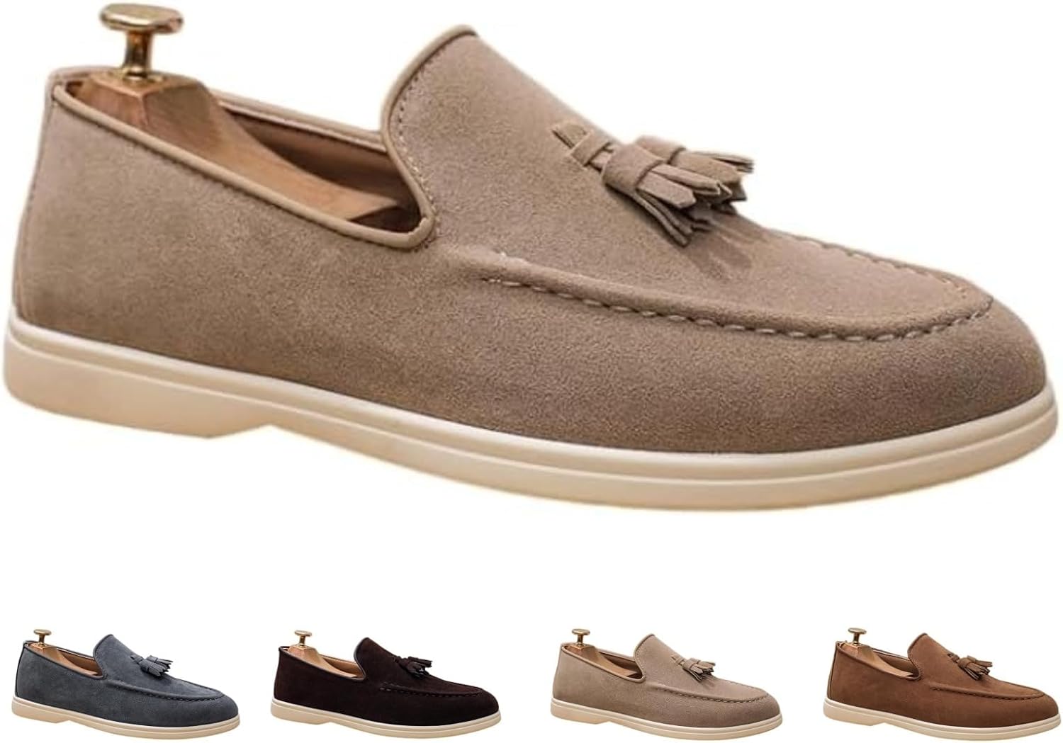 

Мужские слипоны HuayoRong из замши - мокасины, легкие и дышащие повседневные туфли для мужчин, удобная обувь для вождения, Sand Color