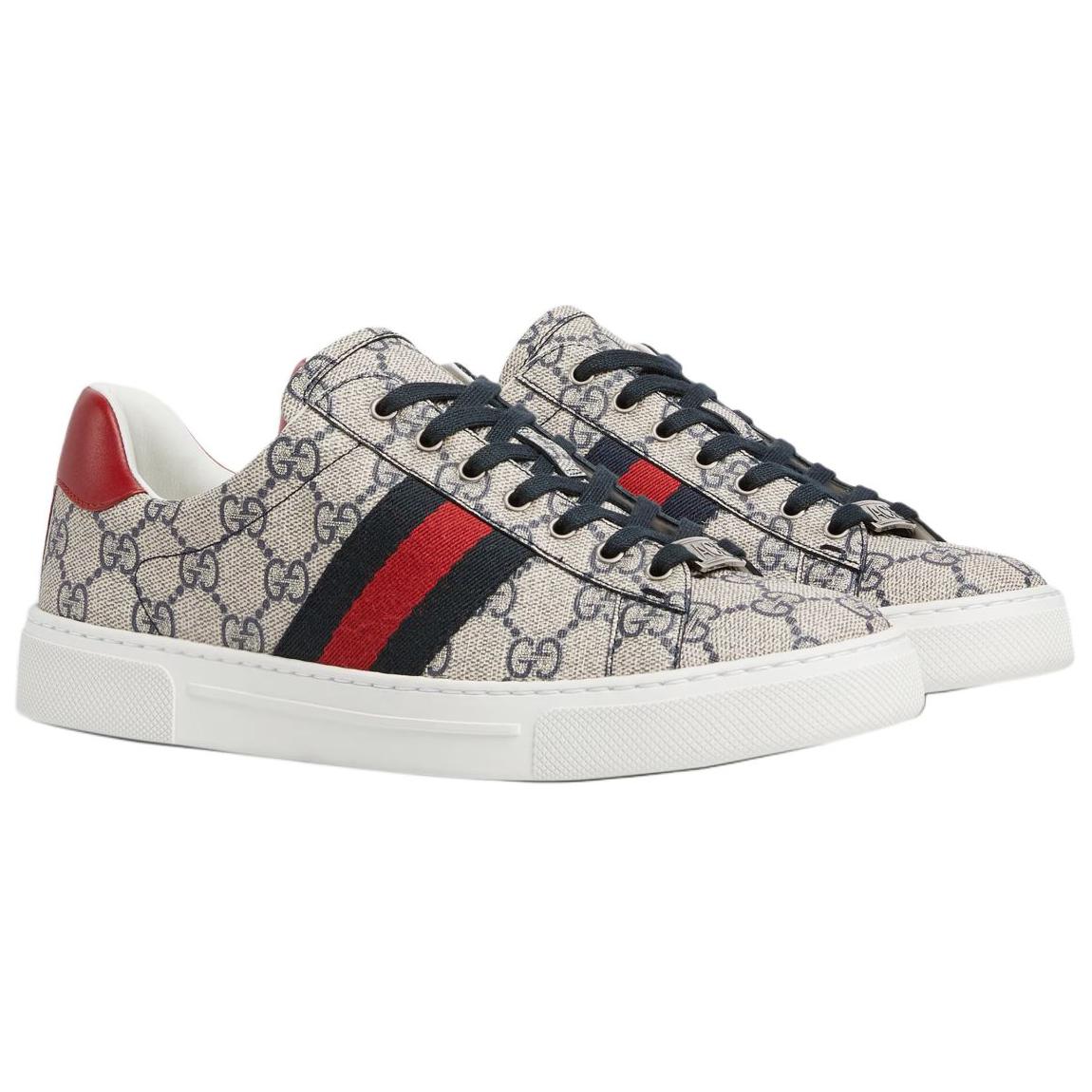 Женские низкие кроссовки для скейтбординга ACE бежевые GUCCI — фото 2