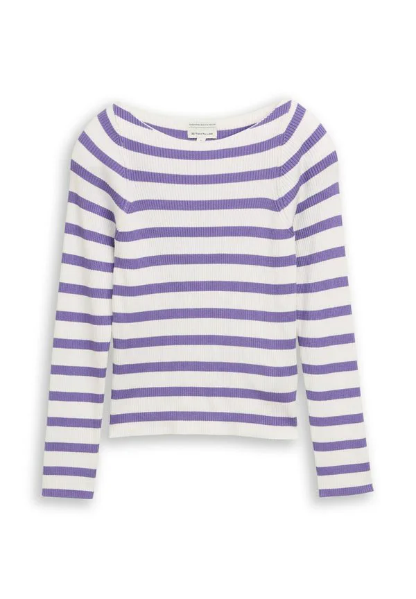 Пуловер с джемпером streifenmuster Tom Tailor, Vivid Purple/White Stripe