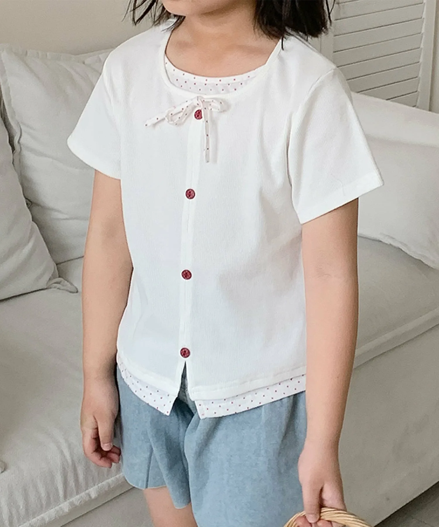 Детская футболка-кардиган [aimoha-KIDS-] Aimoha Kids, white — фото 3