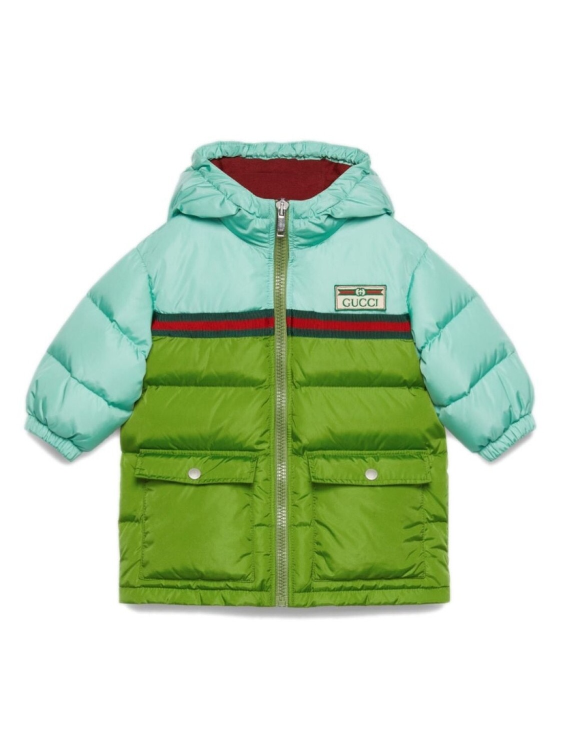

Gucci Kids пуховик с отделкой Web, синий