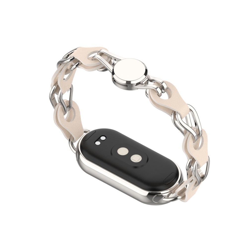 

Ремешок Совместимость Xiaomi Металл CHENSONG, Magnetic buckle stitching leather chain - Tianjing blue