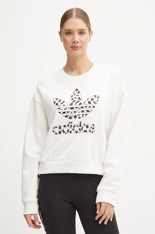 

Хлопковая толстовка Leopard Sweat Adidas Originals, белый