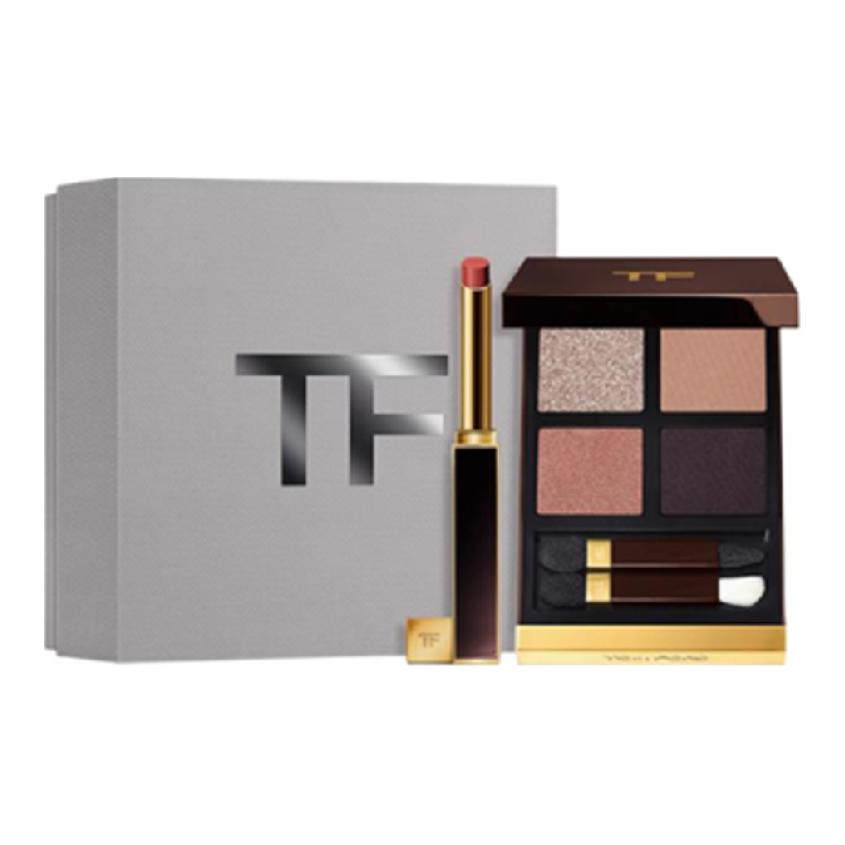 

Набор для макияжа TF Ultra Fine с четырьмя цветами помады и теней для век, легко растушевывается, натуральный, 10 г + 0,9 г TOM FORD
