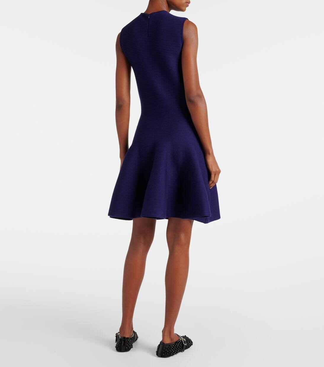 Мини-платье из смесовой шерсти Alaïa, цвет violet fonce — фото 3