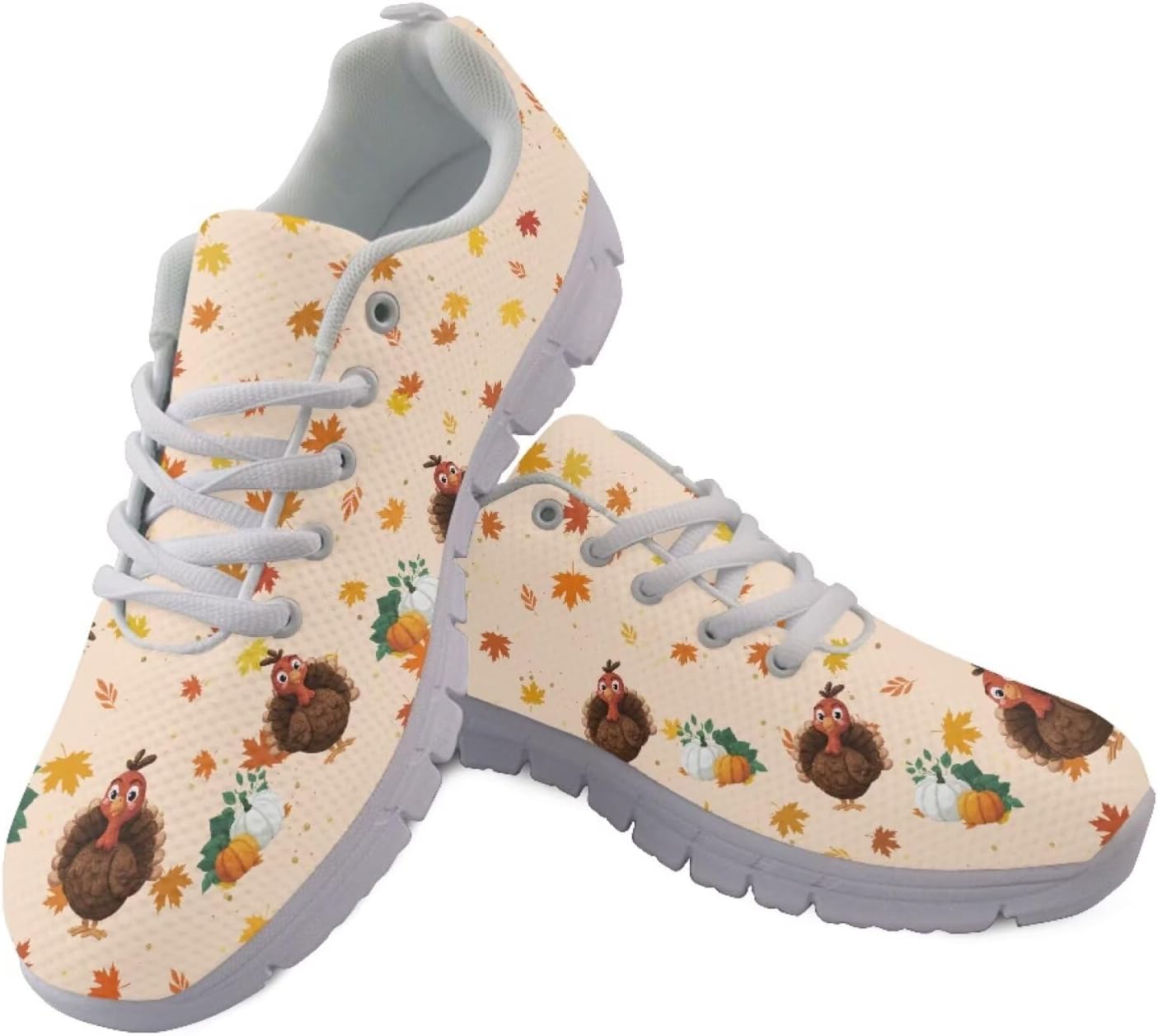

Кроссовки Forchrinse для женщин и мужчин, повседневные, с шнуровкой, для бега, дышащие, легкие теннисные обувь, Thanksgiving Turkey Print