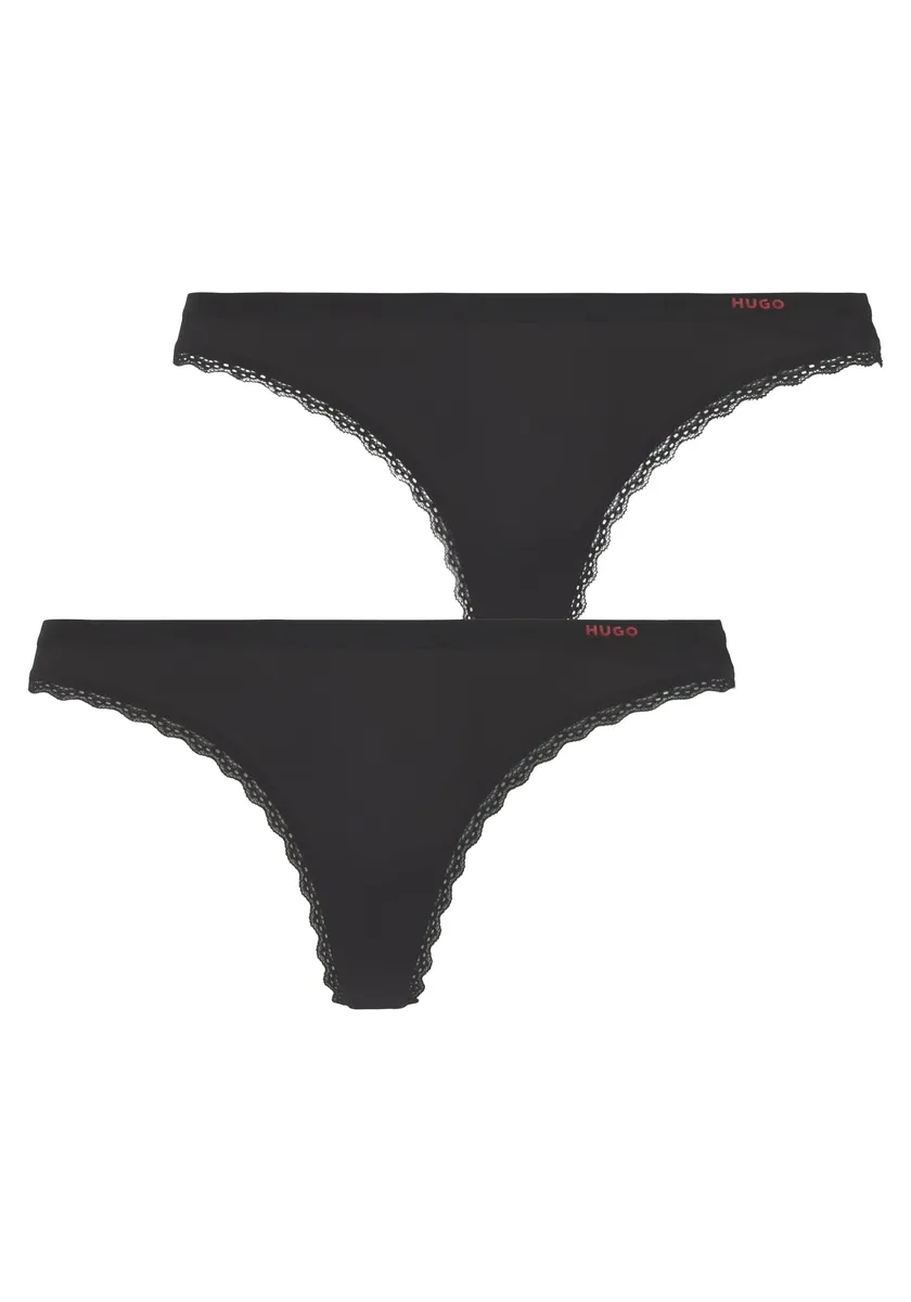 

Стринги HUGO Underwear "TRIPLET THONG MICRO" (упаковка), с логотипом бренда, черный