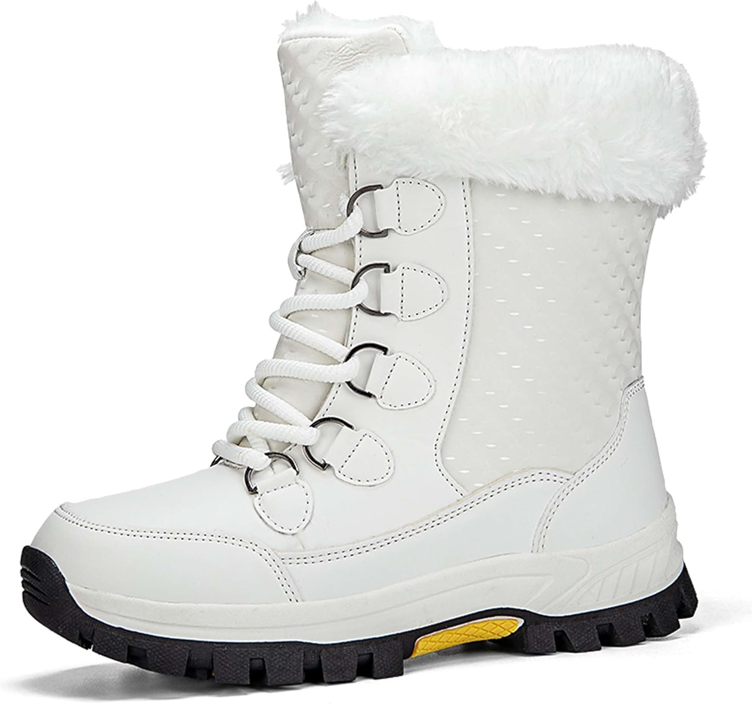 

Мужские и женские зимние теплые снежные ботинки с противоскользящей подошвой для походов, высокие зимние спортивные ботинки на снег, водонепроницаемые ботинки для работы и отдыха, хлопковые прогулочные ботинки Generic, белый