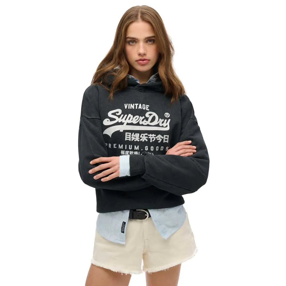 

Худи Superdry Vl Metallic Relaxed, черный