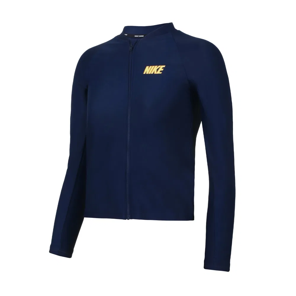 Детский синий гидрогард на молнии с логотипом Cube Swoosh от Nike Swim